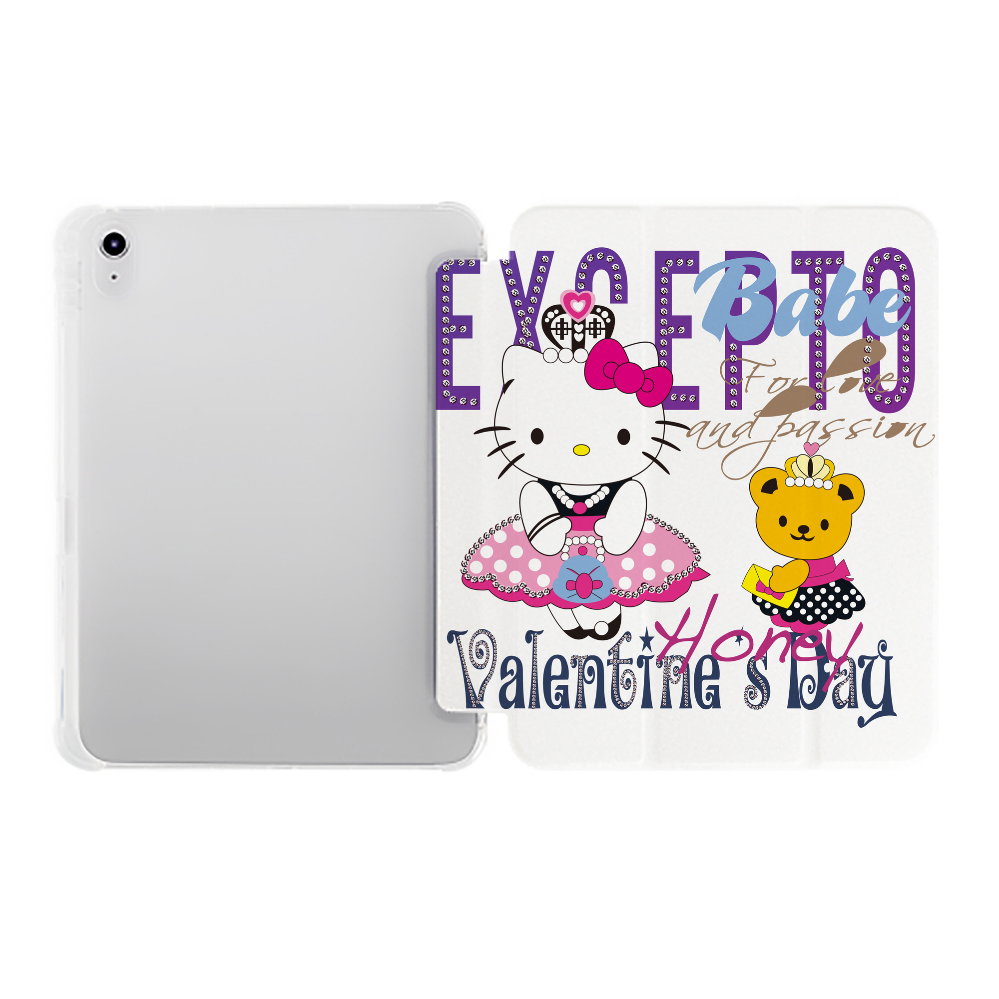 （画像用） Hello Kitty ハローキティ IPad ケース ペン収納付き 三つ折りスタンド PUレザー×シリコン 対応機種9.5/10.5/10.9インチ